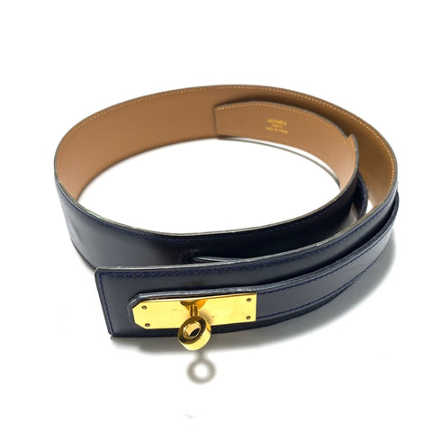 Hermès Kelly Waist Navy Belt, 65